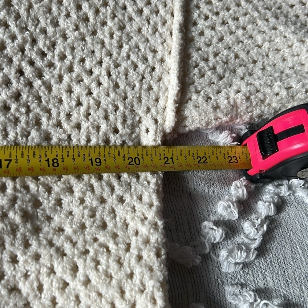 AERIE | Open Knit V Neck Sweater in Toasted Coconut | Large - Picture 7 of 8